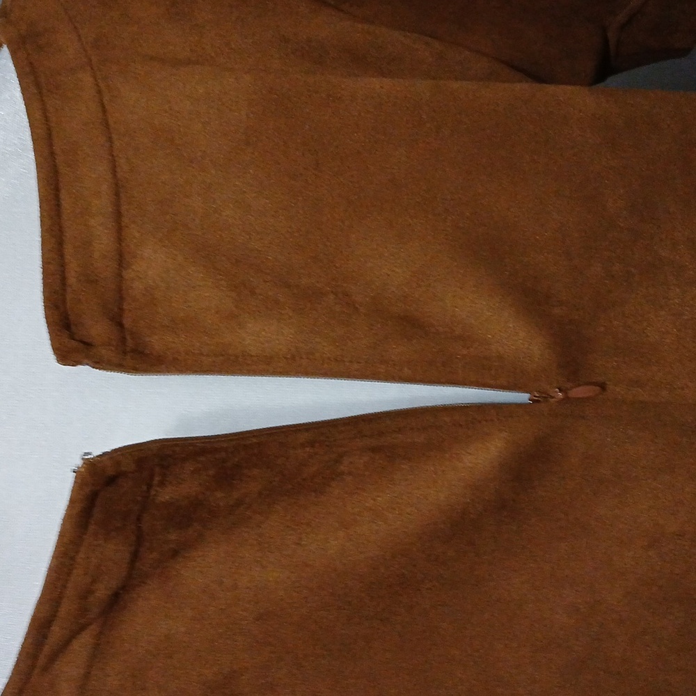 Ann Taylor Warm Brown Suede-Like Top - Picture 7 of 9